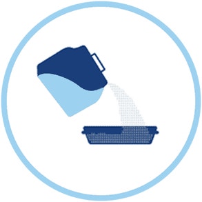 Ikona pokazująca produkt wsypywany do kuwety